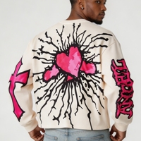 Sweat-shirt surdimensionné pour homme en coton 100% imprimé sur mesure, style streetwear, imprimé graphique, de haute qualité, pull d'hiver