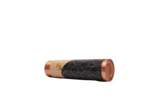 Pure Copper Water <b>Bottle</b> - Designer Dual-Tone Geometric Print 1000ml <b>Flask</b> - Natural Detox & Immunity Booster - Product Image 2