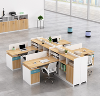 Bureau modulaire STG 4 places, 6 places, structure métallique, poste de travail linéaire nordique pour mobilier de bureau commercial avec armoire