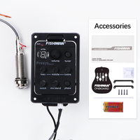 301 Préamplificateur Acoustique pour Guitare, Micro Guitare Piézo, Égaliseur Numérique avec Accordeur, Système Noir