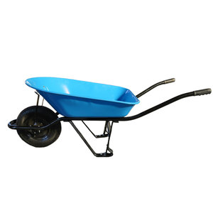 Brouette de chantier robuste WB7400 150 kg avec roue pneumatique 4.00-8, chariot de jardin avec plateau métallique thermolaqué - Product Image 2