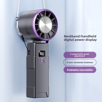 Mini-ventilateur portable USB à turbine rapide, en plastique, avec collier de fixation, puissant pour l'extérieur