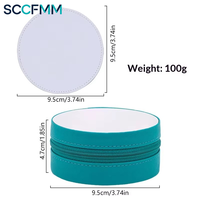 SCCFMM Sublimations-Geschenkbox, Blanko PU-Leder Schmuckbox im Europäisch-Amerikanischen Stil, Aufbewahrungsbox für Ohrringe, Halsketten und Ringe, Hitzebeständig
