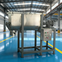 Nouveau Mélangeur Horizontal à Vis en Acier Inoxydable SUS304, Capacité 200L, Puissance 3kW, Capacité de Chauffage, Haute Sécurité pour Poudre Détergente