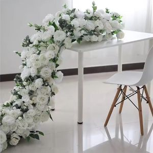 Tavolo di fiori autunno fila corridori rosso scala di nozze giallo rose di ortensie ghirlanda da tavola per frassino 50Cm/100Cm Flower Runner - Product Image 3