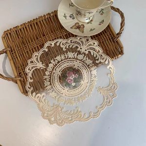Vintage <b>Lace</b> Placemat Round Embroidered Floral Design Home Table Decor <b>White</b> - Product Image 5