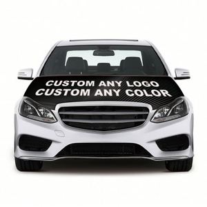 Entrega Rápida Directa de Fábrica, Funda Personalizada para Auto con Bandera, Bandera Impermeable para Capó con Logotipo del Motor, Ajuste Universal - Product Image 4