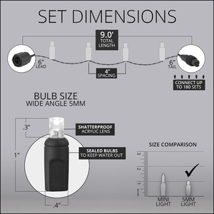 Kommerzielle IP65-bewertete 5-mm-LED-Weihnachtsbeleuchtung für den Außenbereich mit 6 "Abstand für die Außen anzeige - Product Image 3