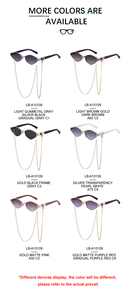 Lunettes <span class=keywords><strong>de</strong></span> soleil Partagas Fashion Fancy Designer avec logo personnalisé, métal polygonal avec chaîne, protection UV400, lunettes <span class=keywords><strong>de</strong></span> soleil pour femmes - Product Image 5