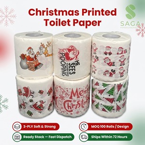 <span class=keywords><strong>Papier</strong></span> <span class=keywords><strong>toilette</strong></span> imprimé Noël 3 plis, rouleaux fantaisie Père Noël amusants, <span class=keywords><strong>en</strong></span> stock, MOQ 100 rouleaux - Product Image 2