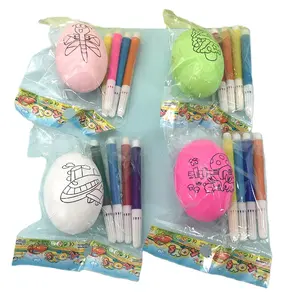 Popular wholesale color eggshell children's hand-painted puzzle toys Diy Children's Painting Graffiti Coloring Art Bag Toy