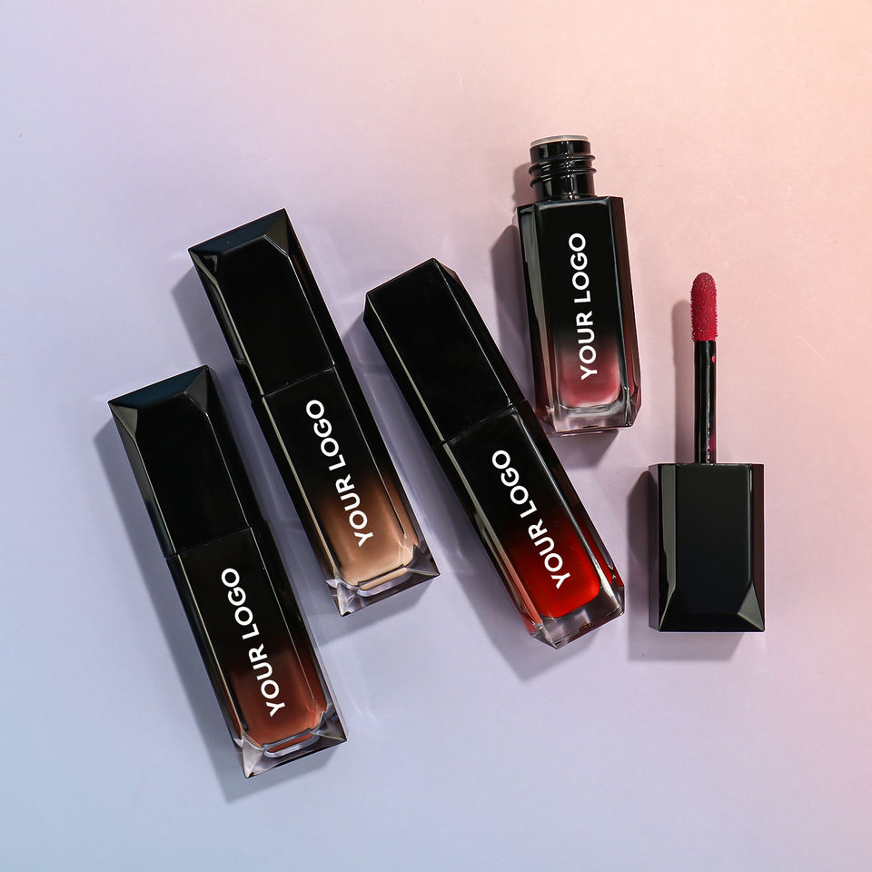 Black Gradient Cute Beauty Supplies Wholesale Custom Private Label Lipgloss Matte Lipstick Mat Lipsticks Liquid Lip Stick