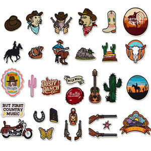 Patch brodé de style western cowboy, motif de cow-boy tireur de flèches, pour broderie sur ordinateur, accessoires vestimentaires floraux sur tissu - Product Image 1