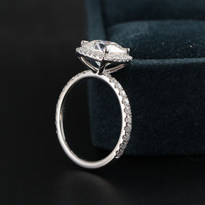 Новинка от MaiYi: Обручальное кольцо из платины PT950 с выращенным в лаборатории бриллиантом огранки «кушон» - Product Image 5