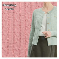CF693 #   Tissu jacquard texturé tressé en acrylique et nylon, tricoté chaîne, chaud et confortable, pour la confection de robes, de vêtements d'intérieur et de pulls pour femmes.