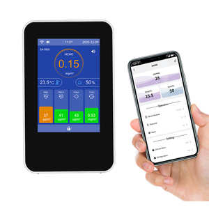 Chất lượng không khí màn hình trong nhà CO2 PM2.5 TVOC Meter formaldehyde hcho Detector pm1.0 PM10 phấn hoa màn hình với không dây Wifi App - Product Image 2