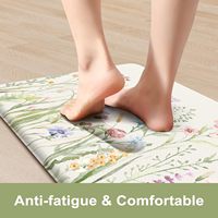 Tapis anti-fatigue pour sol de cuisine, tapis de cuisine à motif floral, ensembles de 2, tapis de sol de cuisine rembourrés, tapis antidérapant pour se tenir debout