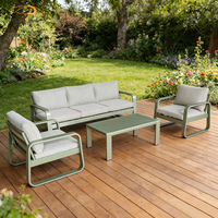 Modernes Komplett-Aluminium Freizeit-Gartensofa Outdoor-Möbel 5-Sitzer 4-teiliges Terrassen-Sofa-Set für den Innenhof