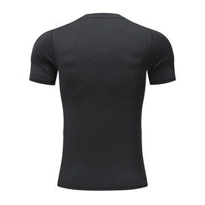 Camisetas deportivas de compresión de color degradado personalizadas para hombre, camiseta de entrenamiento atlético transpirable, camisetas de gimnasio de secado rápido con cuello redondo - Product Image 3