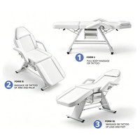 Table de massage pliable portable en aluminium, table de thérapie esthétique réglable, lit de soin pour tatouage et spa, cadre en aluminium noir