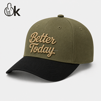 Topi Baseball Katun Terstruktur Dua Warna Unisex Terlaris Grosir Bordir 3D Kustom Gorras untuk Olahraga Luar Ruangan