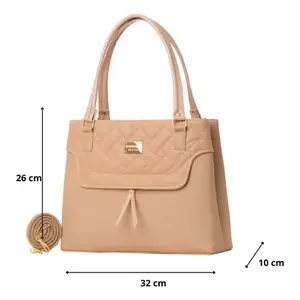 Bolso de Mano Pequeño de Cuero Sintético para Mujer Fana Amelia M3741, Bolso Casual con Patrón Geométrico, Forro de Nailon y Decoración de Cadena - Product Image 3