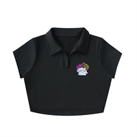 Haut court à col en V pour femme, 75% nylon, 25% élasthanne, tissu fin, 6,2 oz/yd (210g/m), tailles S-XL
