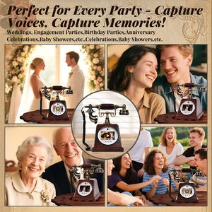 Nouveau téléphone vintage en noyer Full HD 1080P vidéo et audio livre d'or ABS matériel pour les fêtes d'hôtel à domicile - Product Image 3