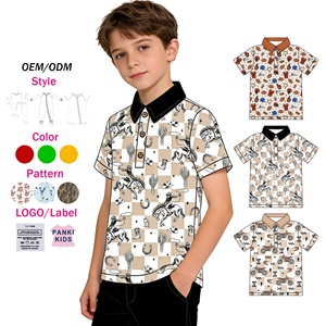 <span class=keywords><strong>Polo</strong></span> pour enfants en fibre de bambou à imprimé western personnalisé, manches courtes, respirant, décontracté, pour garçons et filles - Product Image 1