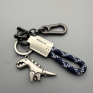 Llavero de Metal con Mini Dinosaurio, Delicado Llavero para <span class=keywords><strong>Niñas</strong></span>, Cordón de Cuero para Mochila - Product Image 3