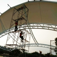 PTFE architectural préfabriqué toit auvent auvent scène PVDF tente étanche tissu traction membrane structure événement tente