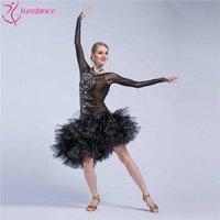 L-17223 adulte de Haute qualité femelle perspective maille rumba danse robe costumes de danse Latine robe uniforme pour la concurrence