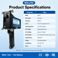 Impresora de Inyección de Tinta Inteligente de Doble Cabezal Portátil Willita para Cajas, Bolsas, Botellas, Impresión en el Hogar y Taller