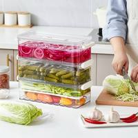 Conteneurs et boîtes de stockage hermétiques en plastique pour kimchi, oignon mariné, fermentation, cuisine, réfrigérateur, congélateur, garde-manger, avec couvercle