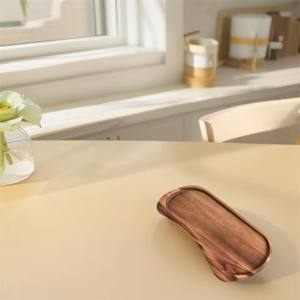 Bandeja de madera de estilo japonés innovador, tabla de quesos de madera aislada, plato de aperitivos portátil grueso para restaurante - Product Image 4