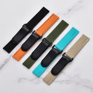 JUELONG New Adjustable Sports Hook And Loop Watch Band Black Green Nylon Leather Strength Strong Adhesive Fast WRAP Sport Strap