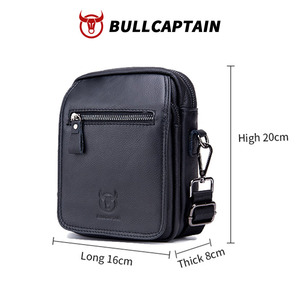 Sac messager en cuir pour homme BULLCAPTAIN, sacs à bandoulière pour affaires, petit sac bandoulière, sac messager multifonction, sac de voyage pour homme - Product Image 6