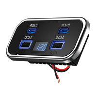 Cargadores USB para Autobús, Cargador Rápido con 2 Puertos QC3.0, Doble PD de 20W, de Lujo, con 4 Puertos, MEDIDOR DE VOLTAJE Integrado, Cargador USB para Autobús con LED