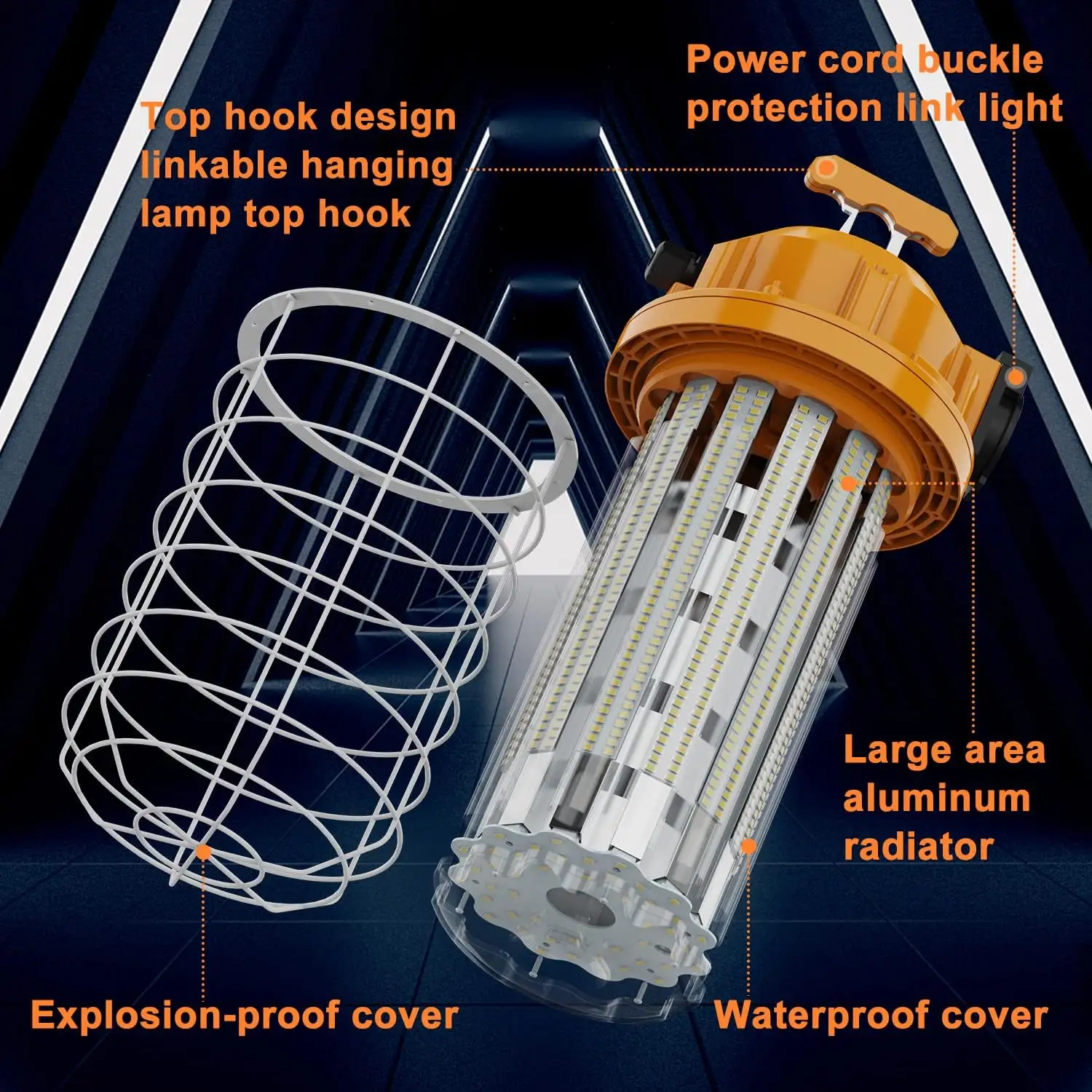 Éclairage de site portable 3000-6500K AC100-300V 5 ans de garantie Construction extérieure 120w Lampe de travail temporaire à LED