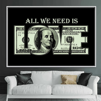 Todo lo que necesitamos es dinero amor dólar texto carteles arte lienzo pintura moderna Pop pared arte impresiones decoración del hogar imágenes