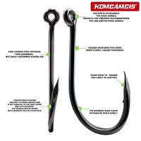 OEM ODM 0.8 # ~14 #   Hameçon de pêche à la carpe en acier au carbone de haute qualité, à barbelures, pour la pêche en rivière, en réservoir, en lac