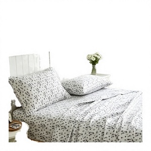 Soft Woven Microfiber Twin American Style 4-Piece Reactive Print 200TC All-Season <b>Sheet</b> Set-Wrinkle-Free Flat <b>Fitted</b> Deep - Product Image 2