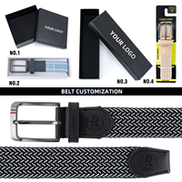 Cinturón de Golf Elástico de Doble Capa Personalizado para Hombre, Cinturón Deportivo Informal Ajustable con Hebilla de Metal