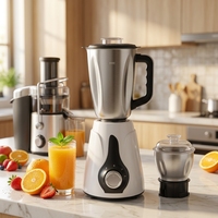 Mixeur-Blender Hachoir Portable 3-en-1 en Acier Inoxydable, Capacité 1500ml, pour Usage Commercial et Domestique