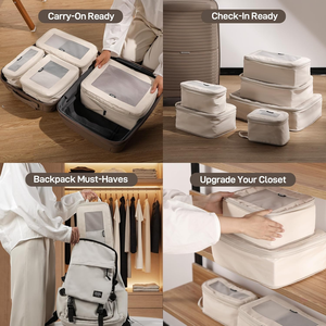 Lot de 6 cubes de compression TripCozy en gros – Sacs de voyage extensibles durables avec dessus en maille respirante et fermeture éclair - Product Image 6