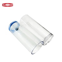 Vasos y Tazas de Té Irrompibles de PC Transparente de 345 ml, con Logotipo Personalizado, Empaquetados en Caja, Marca Goodman para Restaurantes, Estilo Rústico
