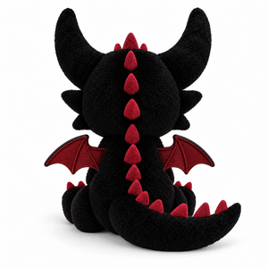 Peluche de Dragón Negro con Alas Rojas, Cuernos y Púas, Animal de Peluche de Fantasía Personalizado para Regalos al por Mayor - Product Image 2
