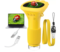 Children's Portable Mini Digital Microscope 1000x Magnification 2-inch Screen 8 LED