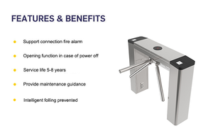 Quản lý truy cập lối vào điện tử bền bằng thép không gỉ nửa chiều cao cầu ba chân cổng quay - Product Image 6