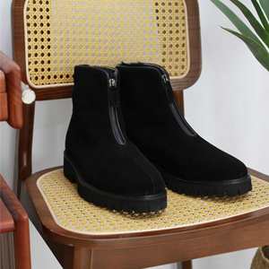 British <b>Spring</b> Summer Office & Career Lace-Up Square Toe Anti-Slip Breathable Rubber Thick-Soled Snow <b>Boots</b> - Product Image 3